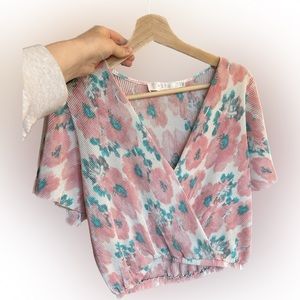 Abstract Flower Print Blouse